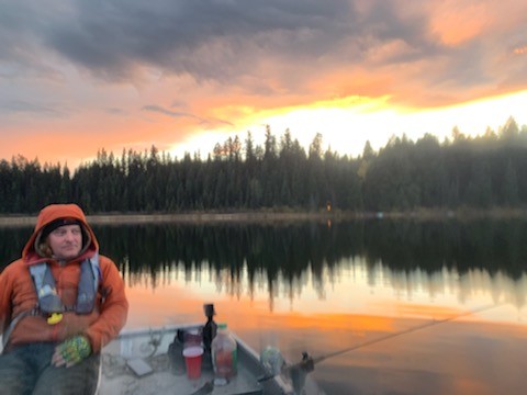 Evening stillwater scene after fishing session ends