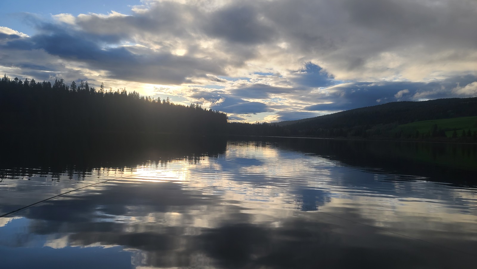 Dusk over the lake near camp