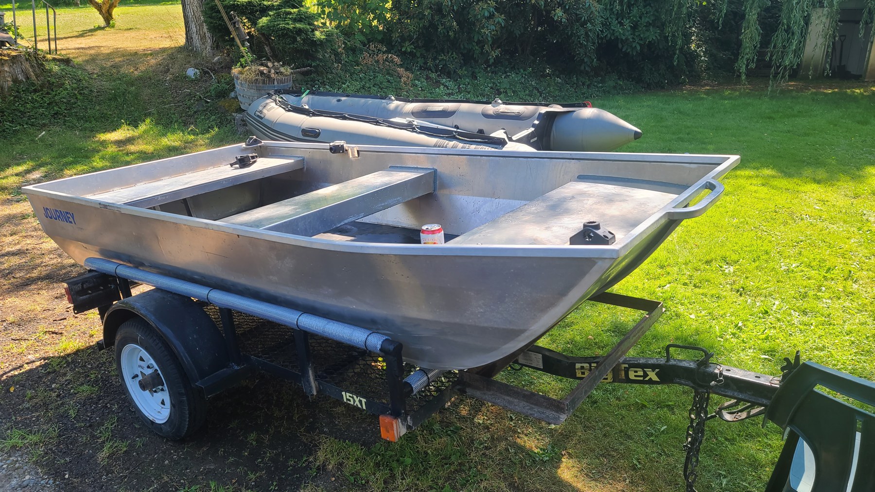 Stillwater aluminum boat on trailer before launch