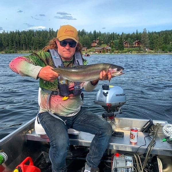 Stillwater trout brought to hand from the boat